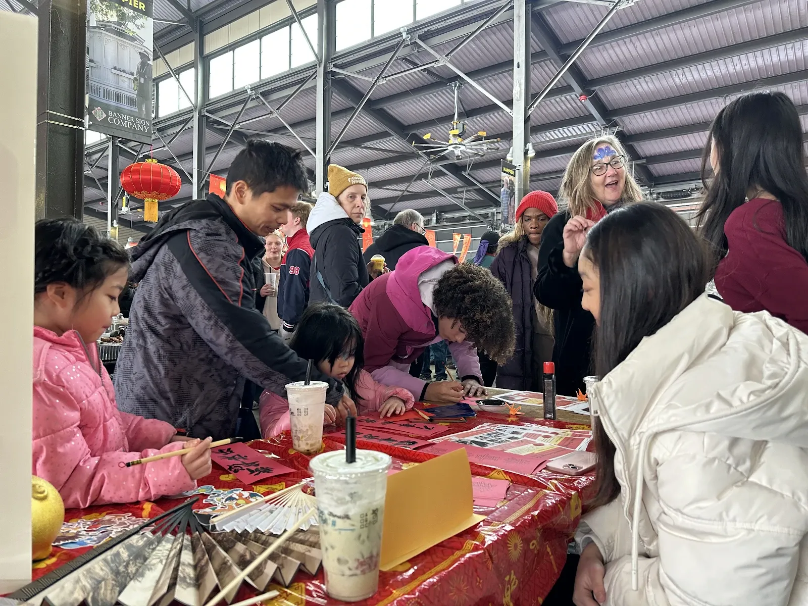 Students performing traditional Chinese music